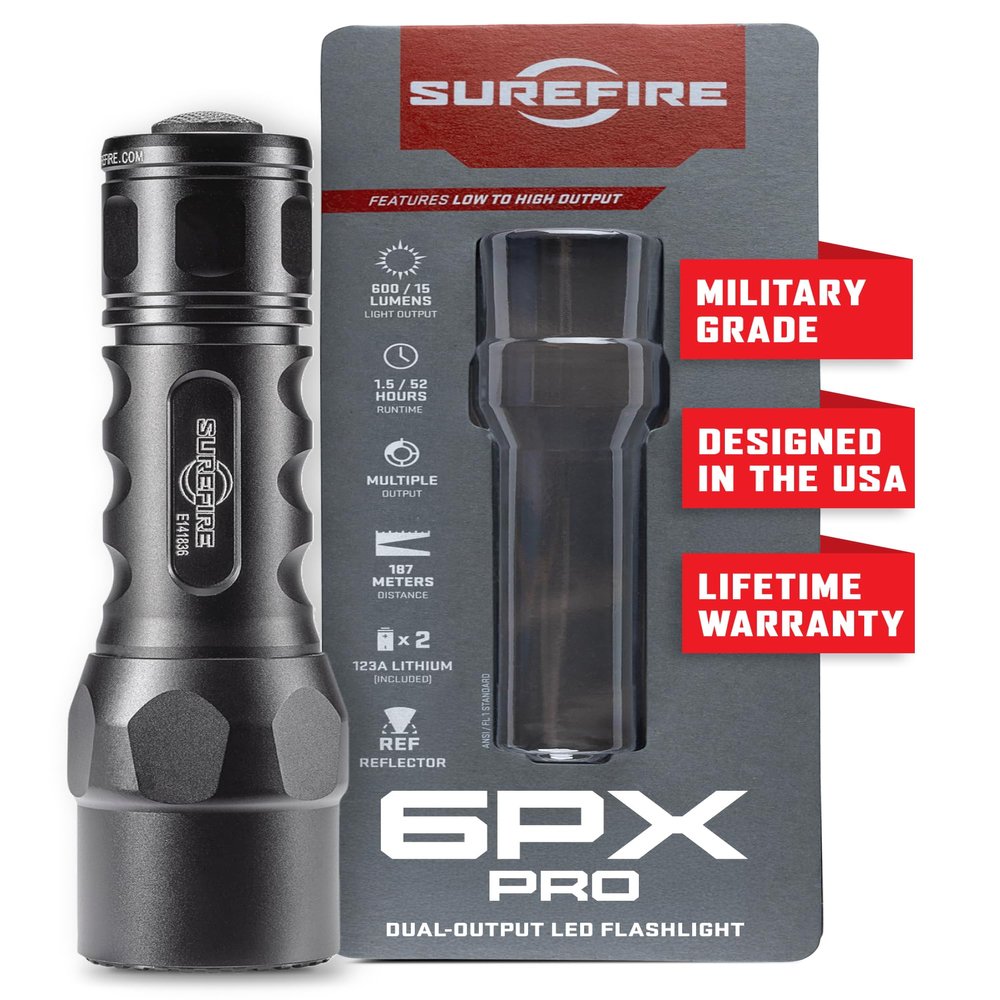 SureFire Handheld LED Flashlight - 6PX Pro 600 Lumens 8,700 Candela - Black