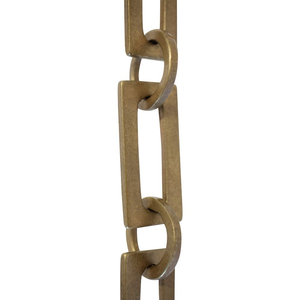 RCH Hardware CH-12-AB-3 Decorative Solid Chain for Hanging Chandeliers and Pendant Lighting-Rectangular and Circular Design Unwelded Links (3 ft/1 Yard) (Antique Brass)