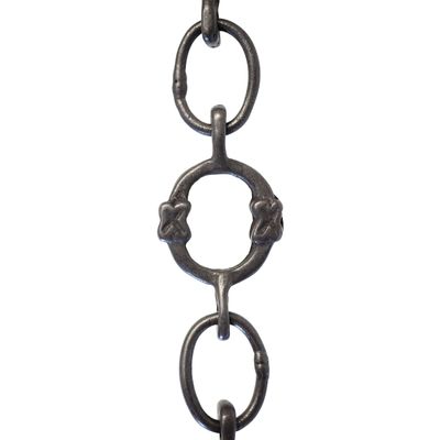 RCH Hardware CH-17-OBB-3 Decorative Oil Bronzed Black Solid Brass Chain for Hanging, Lighting-Small Round Welded Links with X Design (3 ft/1 Yard)
