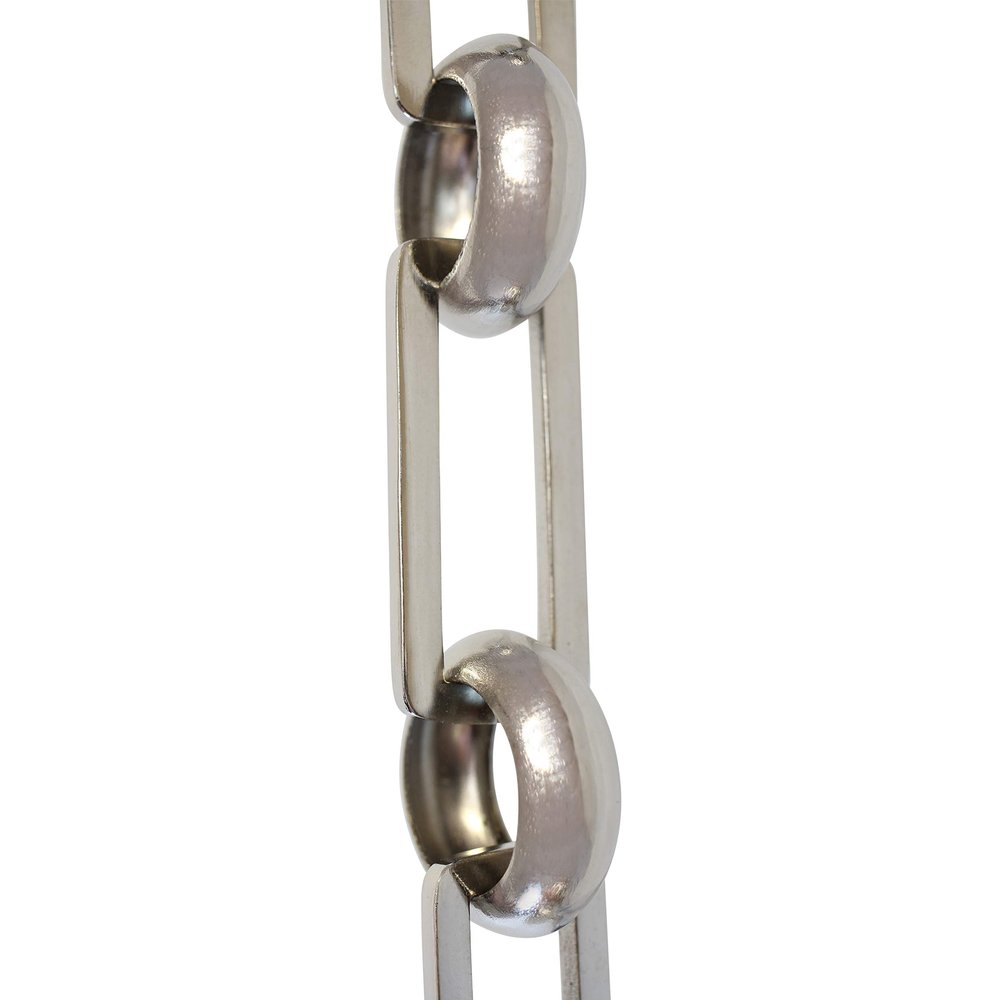 RCH Hardware CH-19-PN-3 Decorative Polished Nickel Solid Brass Chain for Hanging, Lighting - Rectangles with Rounded Edge and Unwelded Links (3 ft/1 Yard)
