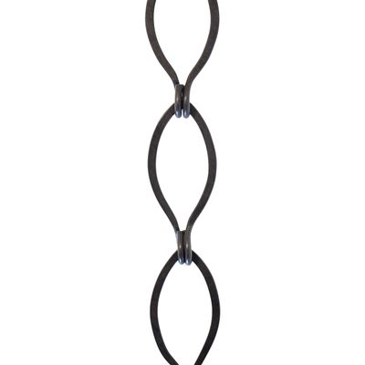 RCH Hardware CH-04-OBB-3 Decorative Oil Bronzed Black Solid Brass Chain for Hanging, Lighting - Sleek Ovals and Unwelded Links (3 ft/1 Yard)