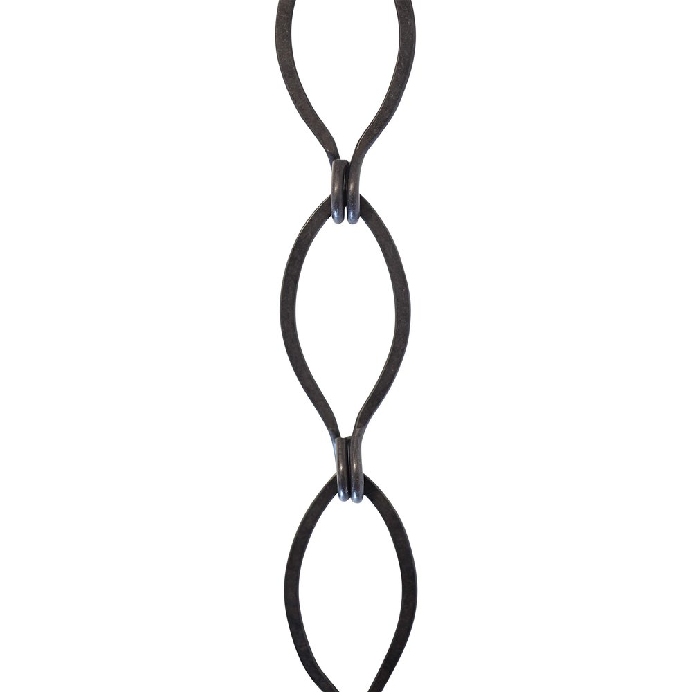 RCH Hardware CH-04-OBB-3 Decorative Oil Bronzed Black Solid Brass Chain for Hanging, Lighting - Sleek Ovals and Unwelded Links (3 ft/1 Yard)