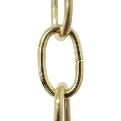 RCH Hardware CH-S56-11S-PB-3 |9 Gauge Steel Chandelier Chain for Lighting and Hanging Fixtures - Standard Links (3 ft/1 Yard, Polished Brass)