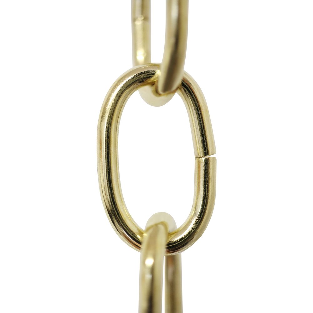 RCH Hardware CH-S56-11S-PB-3 |9 Gauge Steel Chandelier Chain for Lighting and Hanging Fixtures - Standard Links (3 ft/1 Yard, Polished Brass)