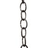 RCH Hardware CH-06-OBB-3 Decorative Solid Brass Chain for Hanging Light Oval Unwelded Links-Oil Bronzed Black Finish (3 ft/1 Yard) view 1