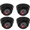 VideoSecu 4 Pack Dome Dummy Fake Infrared IR CCTV Surveillance Security Cameras Imitation Simulated Blinking LED with Security Warning Stickers C4B view 1