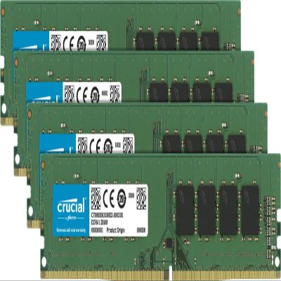 Crucial 16GB Kit (4GBx4) DDR4 2400 MT/s (PC4-19200) SR x8 DIMM 288-Pin Memory - CT4K4G4DFS824A