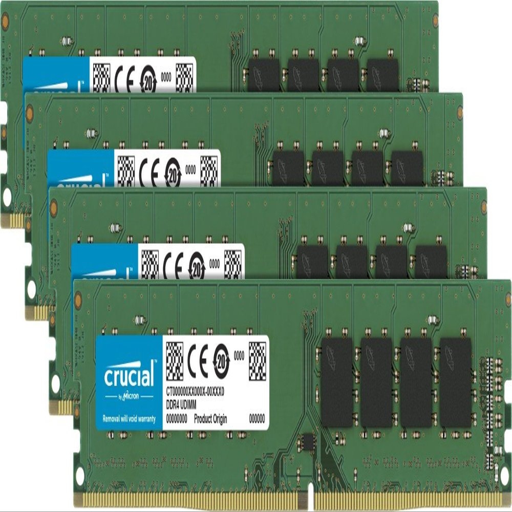 Crucial 16GB Kit (4GBx4) DDR4 2400 MT/s (PC4-19200) SR x8 DIMM 288-Pin Memory - CT4K4G4DFS824A
