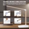 Lichamp Dimmable LED Desk Lamp with USB Charging Port, Touch Control Foldable Gooseneck Free Rotation Adjustable Eye Care Table Lamp, Bedside Reading Light with UL AC Adapter (Pink Gold) view 3