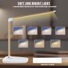 Lichamp Dimmable LED Desk Lamp with USB Charging Port, Touch Control Foldable Gooseneck Free Rotation Adjustable Eye Care Table Lamp, Bedside Reading Light with UL AC Adapter (Pink Gold) view 4