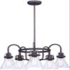Maxim Lighting Seafarer 5-Light Chandelier | Oil Rubbed Bronze Steel Finish | Seedy Wire Glass Shade | Industrial Indoor Light Fixture | Ideal for Dining Rooms & Entryways | Dimmable | 26117CDOI view 1