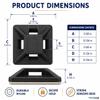Kable Kontrol Zip Tie Mounts, 1/2 Black, 100 Pcs Adhesive Backed view 3