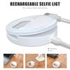 Meifigno Selfie Ring Light, [Rechargeable] with 36 LED Lights, 3-Level Adjustable Brightness Clips On Phone Ring Light Compatible with iPhone 16 15 14 13 12 11 Plus Pro Max iPad Laptop Samsung, White view 2