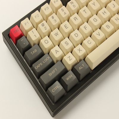 YMDK 96 84 ANSI ISO Keyset OEM Profile Thick PBT Keycap Set for Cherry MX Mechanical Keyboard YMD96 RS96 KBD75 YMD75 FC980M (Gray Beige)(Only Keycap)