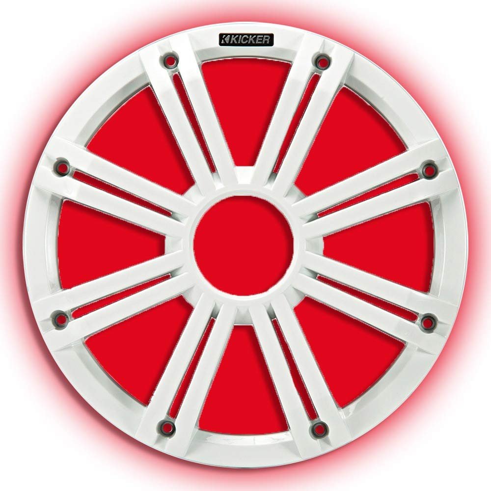KICKER KMG12 12-Inch (30cm) Grille for KM12 and KMF12 Subwoofer, LED, White