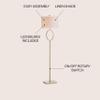 JONATHAN Y April 61" Metal LED Floor Lamp Hoop Design, Brass Gold view 2