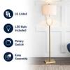 JONATHAN Y April 61" Metal LED Floor Lamp Hoop Design, Brass Gold view 3
