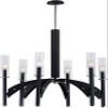 Maxim 39516CLBKWE Merge Chandelier, 6-Light LED 240 Watts, 28"H x 29"W, Black / Wenge view 1