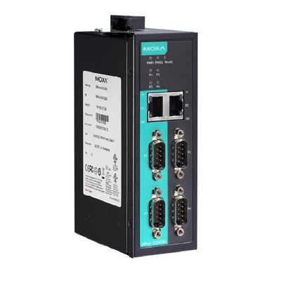 MOXA NPort IA5450A - 4 Ports RS-232/422/485 Serial Device Server for Industrial Automaiton, 10/100MBaseT(X), 1KV Serial Surge Protection