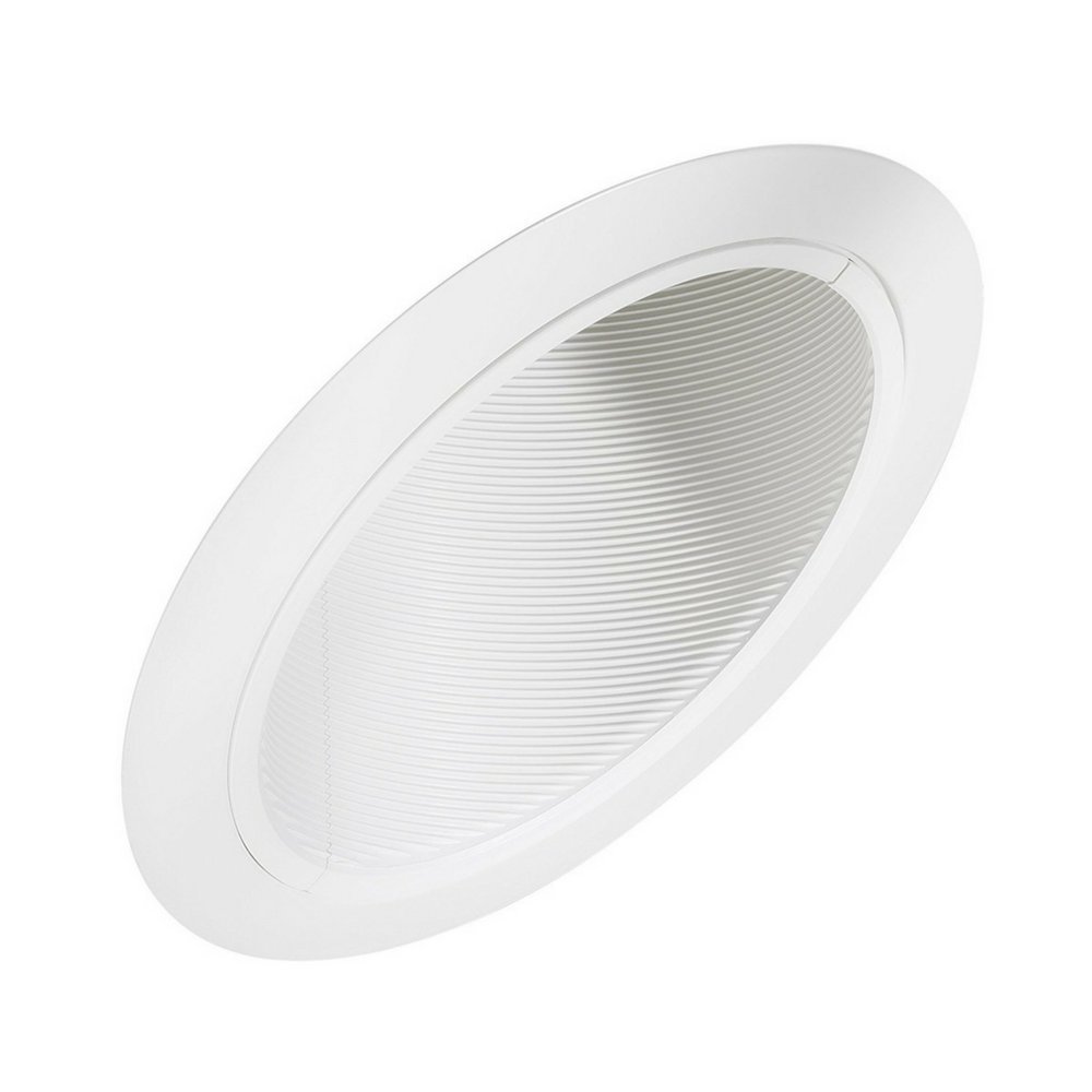 Recessed Can Fixture Trims for Sloped Ceiling - 6 Inch Slope Angled Stepped Baffle Trim for BR30 PAR30 - For Remodel and New Construction Applications - Four Bros Lighting SB30/WHT/SLOPE (1 Pack)