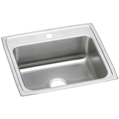 Elkay PSR25221 1-Hole Gourmet 22-Inch x 25-Inch Single Basin Drop-Inch Stainless Steel Kitchen Sink