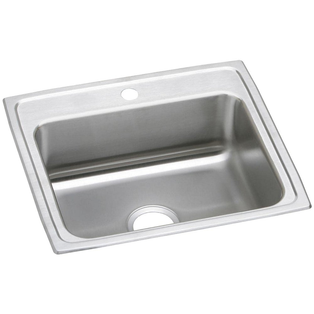 Elkay PSR25221 1-Hole Gourmet 22-Inch x 25-Inch Single Basin Drop-Inch Stainless Steel Kitchen Sink