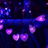 WONFAST Solar Heart String Lights, Waterproof 20ft 30 LED Heart-Shaped 8 Mode Solar Starry Lighting Christmas Fairy String Lights for Gardens Path Homes Wedding Party Decor(Purple) view 1