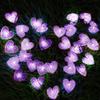 WONFAST Solar Heart String Lights, Waterproof 20ft 30 LED Heart-Shaped 8 Mode Solar Starry Lighting Christmas Fairy String Lights for Gardens Path Homes Wedding Party Decor(Purple) view 4