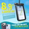 Hiearcool Waterproof Phone Pouch, Waterproof Phone Case, Black&Green 2-Pack view 3