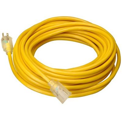 Wideskall Heavy Duty 14 Gauge UL Listed SJTW Outdoor Lighted Extension Cord (Yellow) (15 Feet)