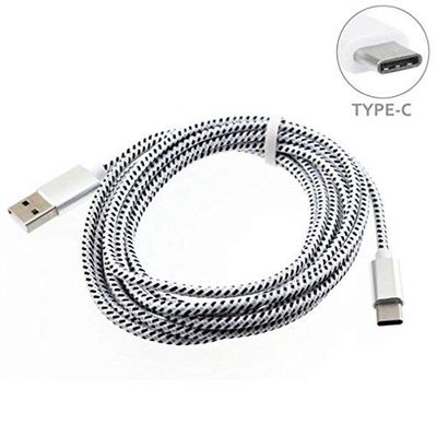 White Premium Braided 10ft Long Type-C Cable Rapid Charger Sync USB Wire USB-C Power Data Link Cord Supports Fast Charging for AT&T Samsung Galaxy S8 - AT&T Samsung Galaxy S8 Active