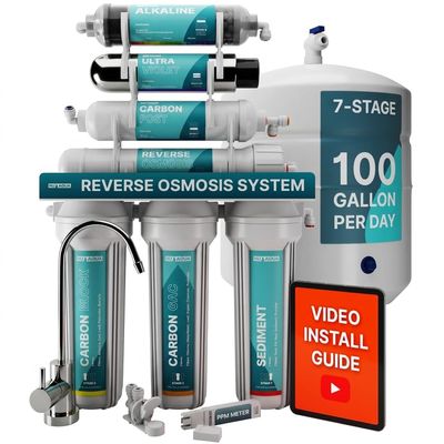 NU Aqua 7-Stage UV Alkaline Under Sink Reverse Osmosis Water Filter System