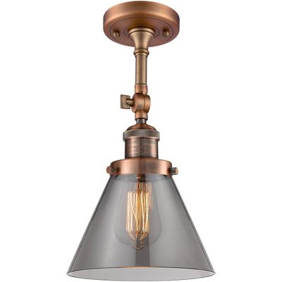 Innovations INNO201F-AC-G43-LED LED Semi-Flush Mount, Antique Copper