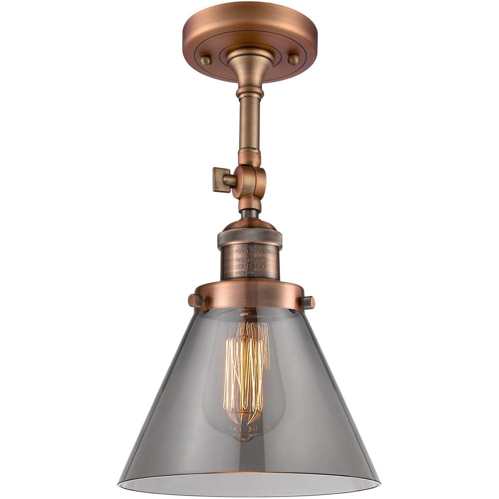 Innovations INNO201F-AC-G43-LED LED Semi-Flush Mount, Antique Copper