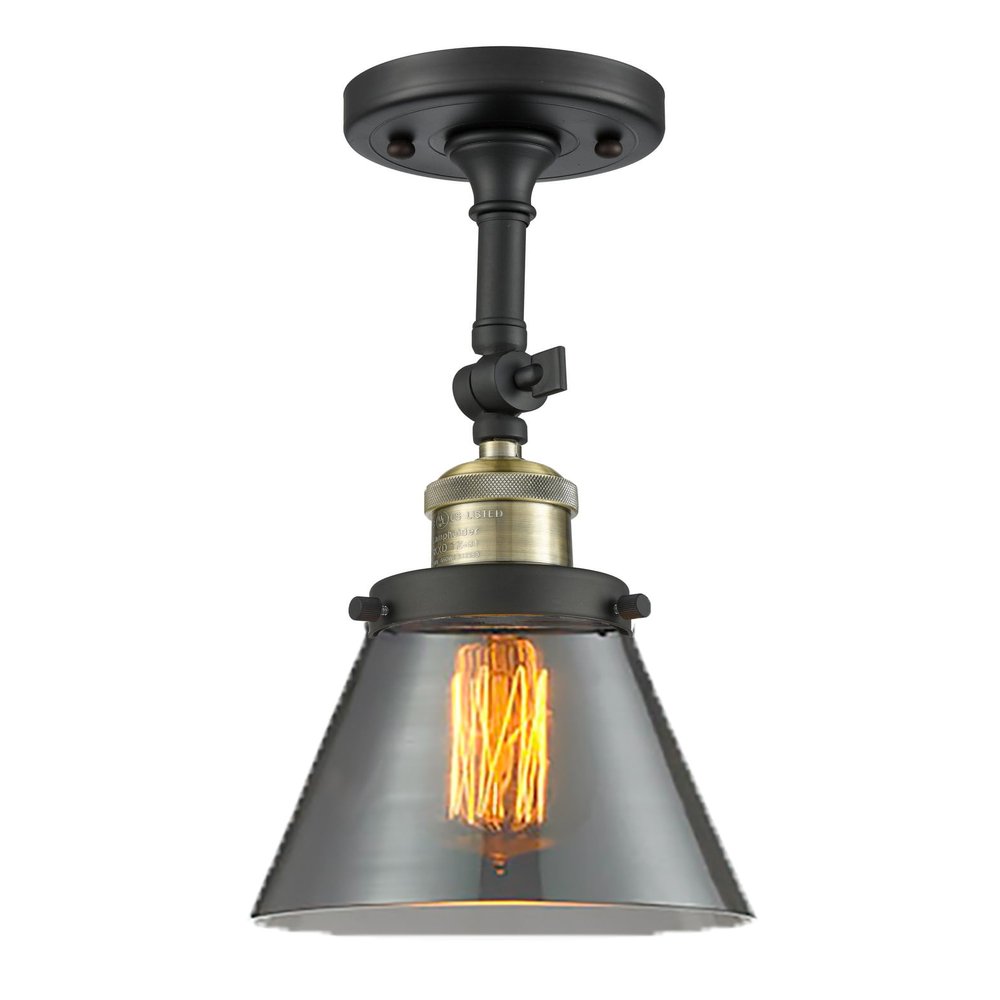 Innovations 201F-BAB-G63 1 Light Semi-Flush Mount, Black Antique Brass