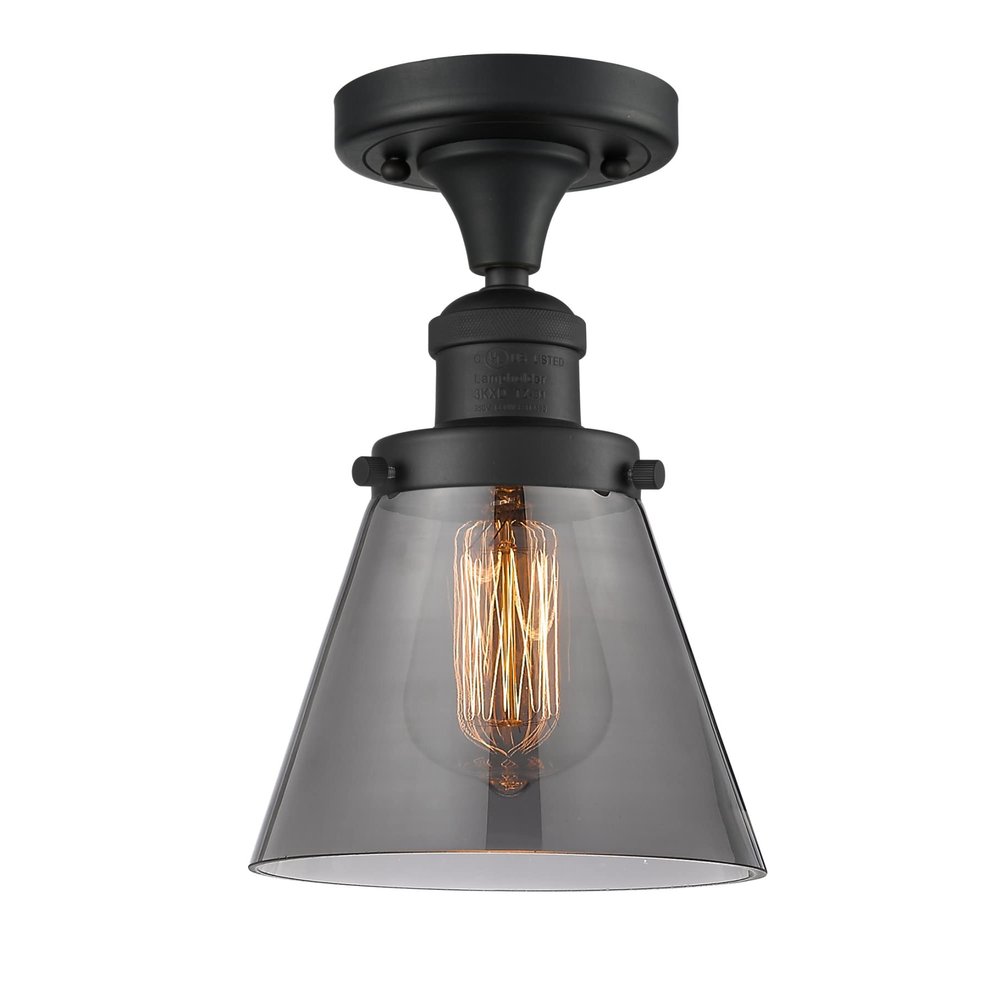 Innovations 517-1CH-BK-G63 1 Light Semi-Flush Mount, Matte Black