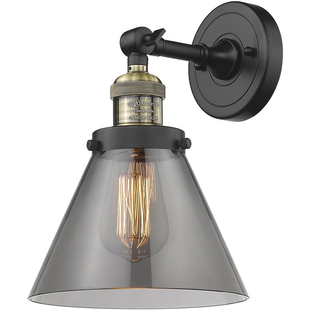 Innovations 201F-BAB-G43 1 Light Semi-Flush Mount, Black Antique Brass