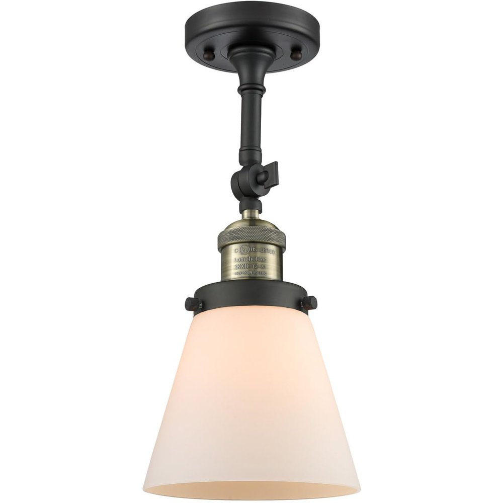 Innovations 201F-BAB-G61-LED LED Semi-Flush Mount, Black Antique Brass