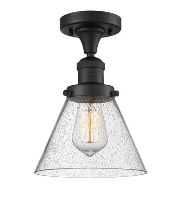 Innovations 517-1CH-BK-G44 1 Light Semi-Flush Mount, Matte Black