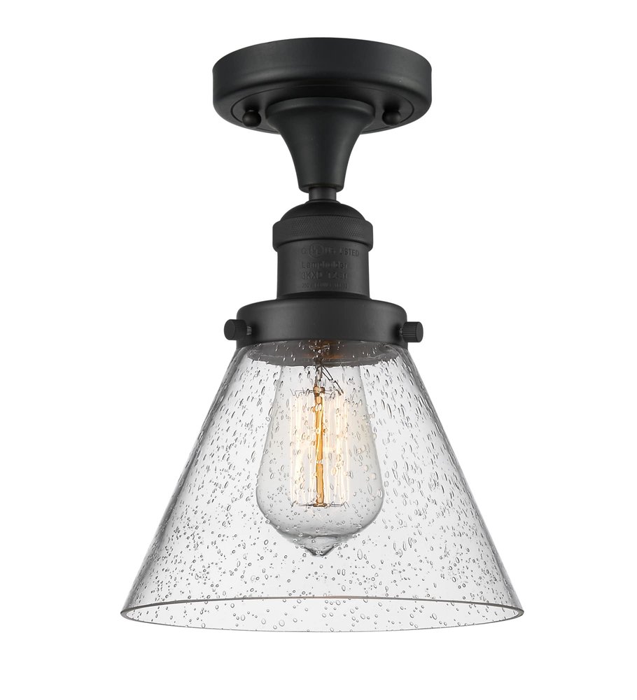 Innovations 517-1CH-BK-G44 1 Light Semi-Flush Mount, Matte Black