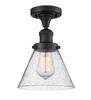 Innovations 517-1CH-BK-G44 1 Light Semi-Flush Mount, Matte Black view 1