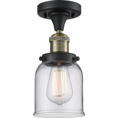 Innovations 517-1CH-BAB-G52-LED 1 Light Vintage Dimmable LED Semi-Flush Mount, Black Antique Brass