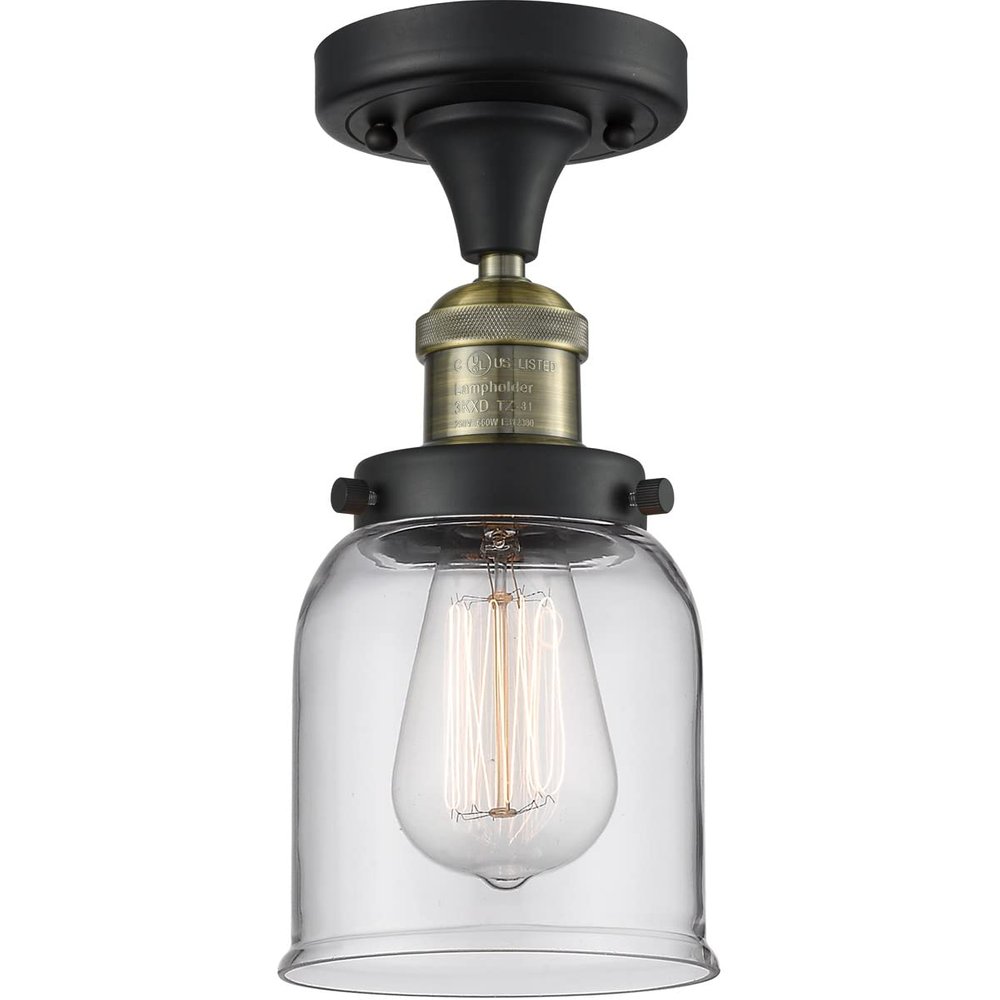 Innovations 517-1CH-BAB-G52-LED 1 Light Vintage Dimmable LED Semi-Flush Mount, Black Antique Brass