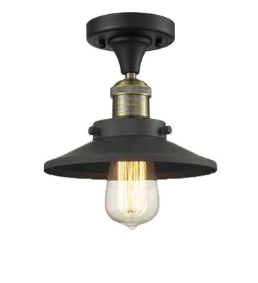 Innovations 517-1CH-BAB-M6 1 Light Semi-Flush Mount, Black Antique Brass