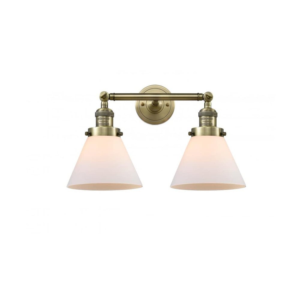 Innovations 208-AB-G41-LED 2 Light Vintage Dimmable LED Bathroom Fixture, Antique Brass
