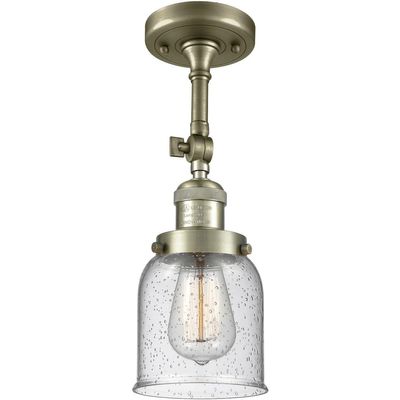 Innovations 201F-AB-G54 1 Light Semi-Flush Mount, Antique Brass
