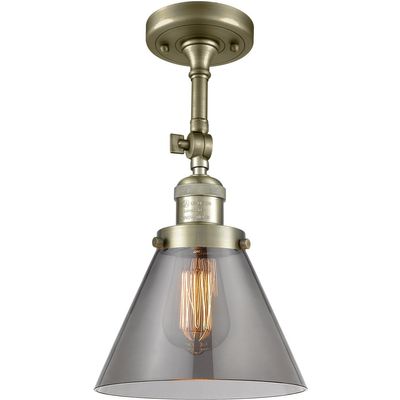 Innovations INNO201F-AB-G43-LED LED Semi-Flush Mount, Antique Brass