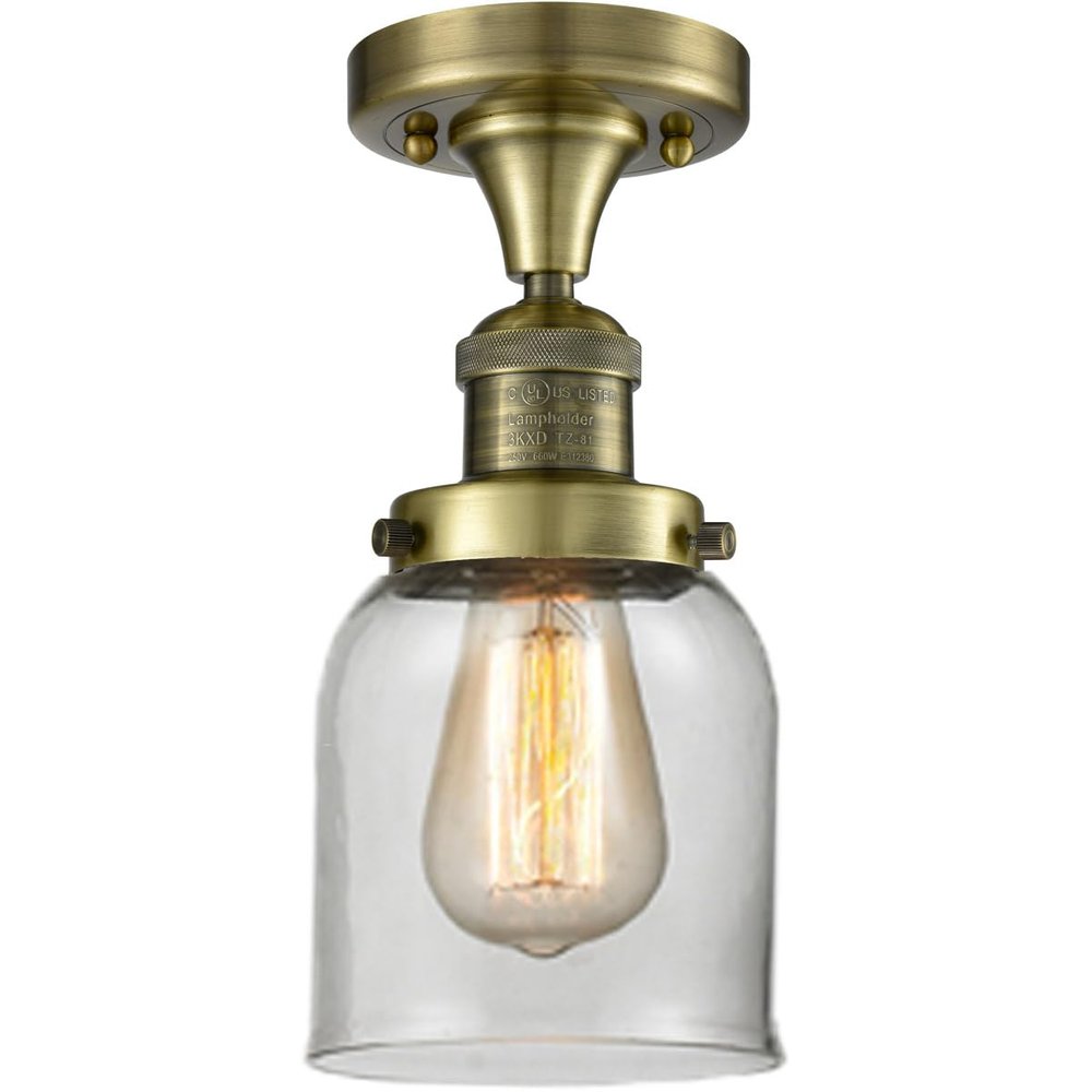Innovations 517-1CH-AB-G52-LED 1 Light Vintage Dimmable LED Flush Mount, Antique Brass