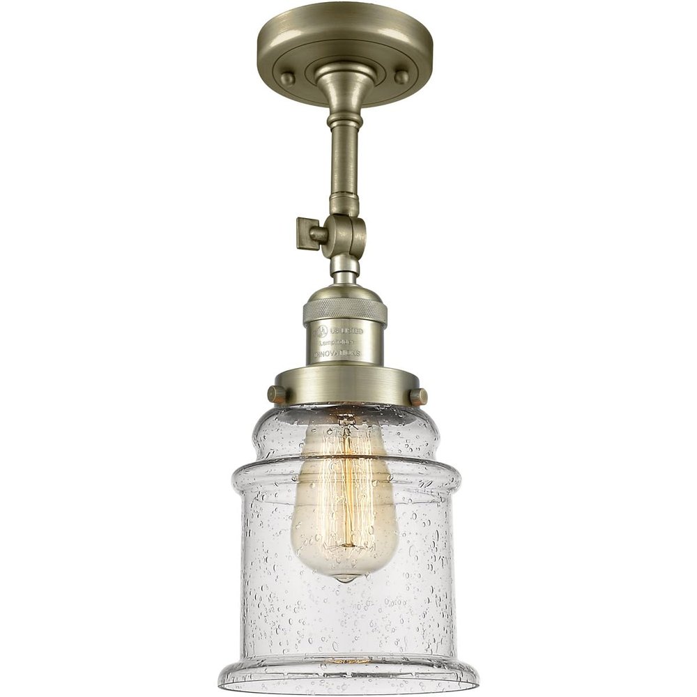 Innovations 201F-AB-G184-LED LED Semi-Flush Mount from Franklin Restoration Collection