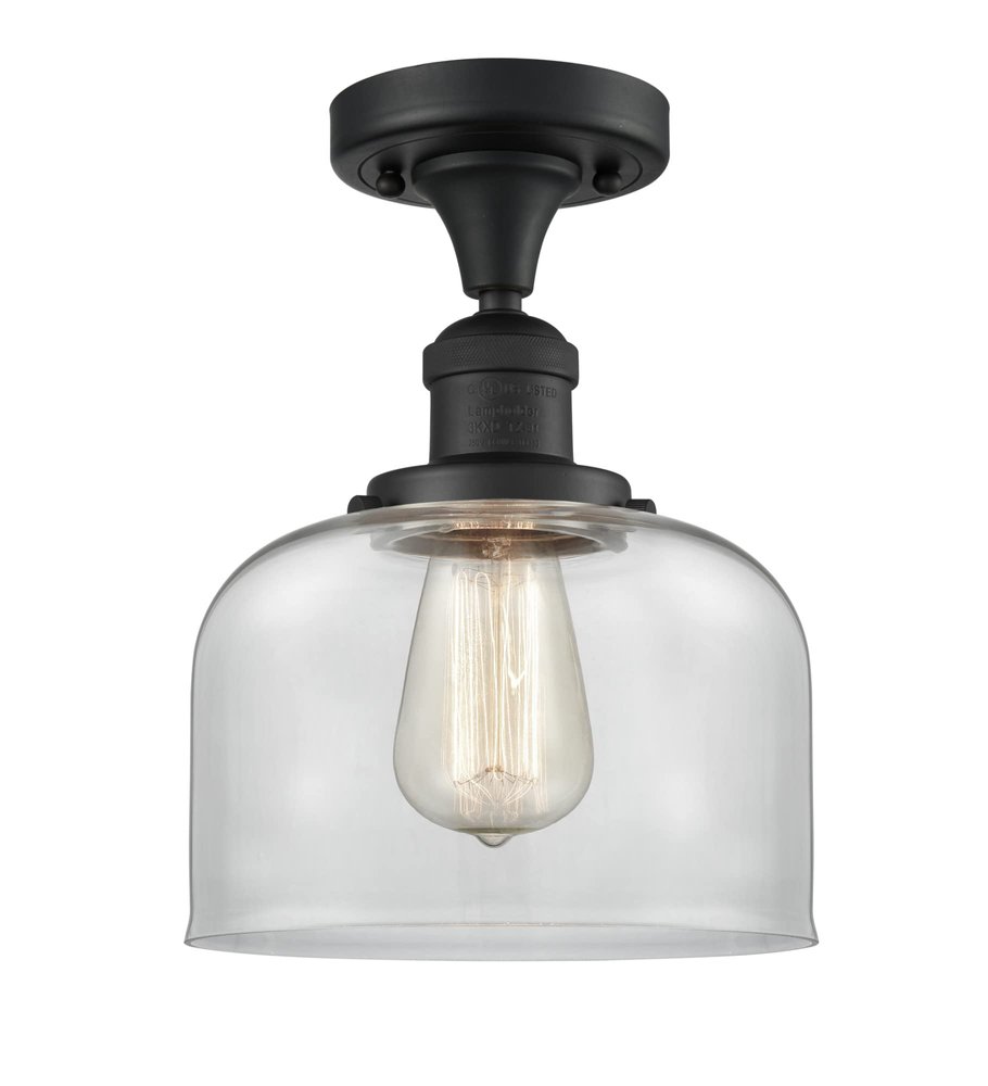 Innovations 517-1CH-BK-G72 1 Light Semi-Flush Mount, Matte Black